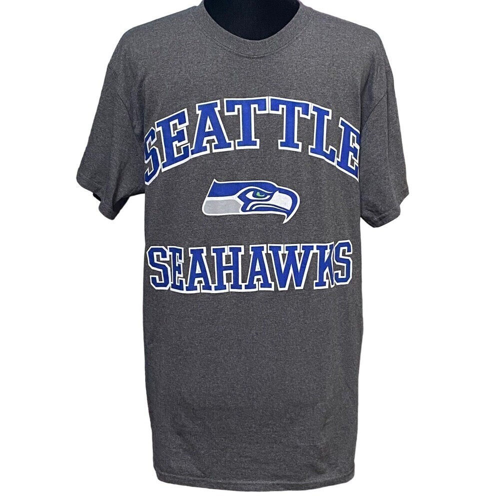 Seattle Seahawks Charcoal Graphic Tee NWT NFL Majestic Football Shirt Medium